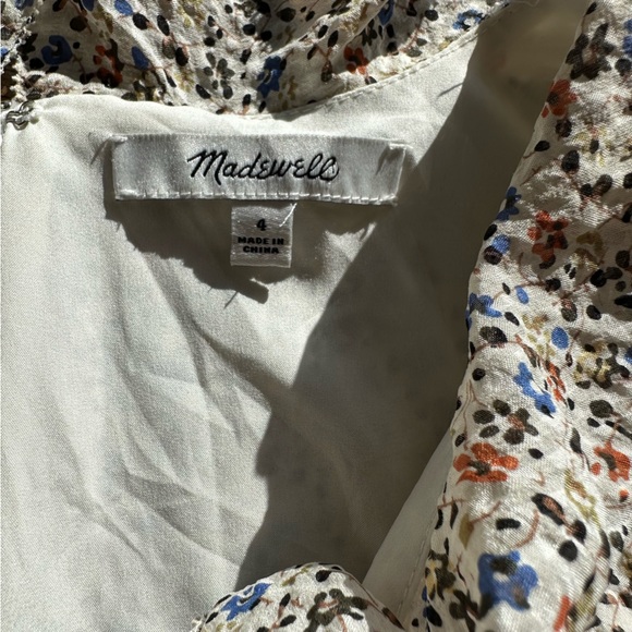 Madewell 100% Silk Ruffle-Neck Mini Dress - Picture 12 of 13